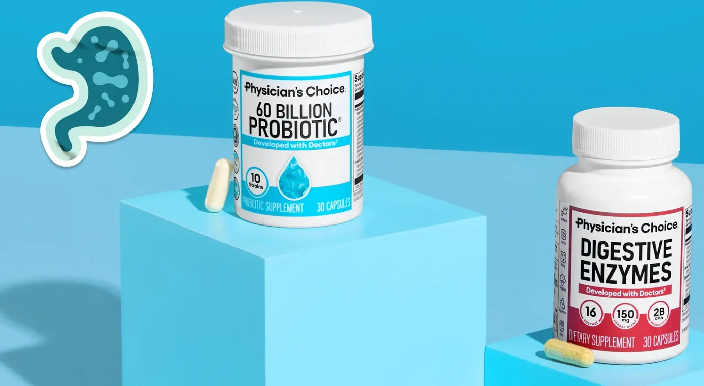 60 Billion og Digestive Enzymes flasker